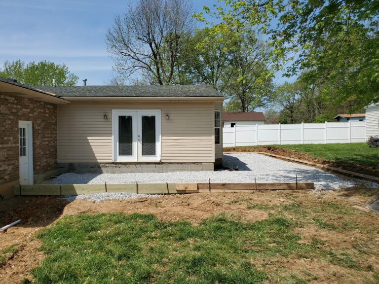 Gravel pad for residential concrete patio